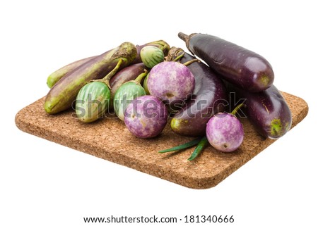 Asian egg-plant assortie isolated