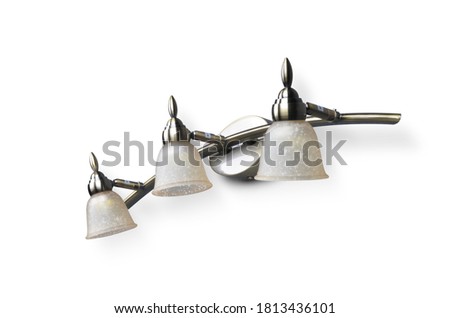 
Beautiful vintage wall lamp on white background.