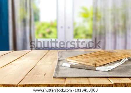 Table background of free space and window 