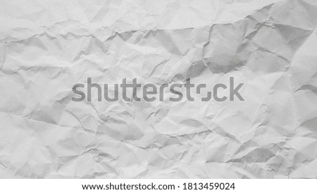 large crumpled white and grey old paper sheet background top view
