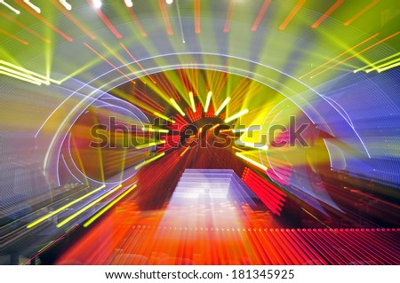 Stage lighting effect in the dark, close-up pictures 