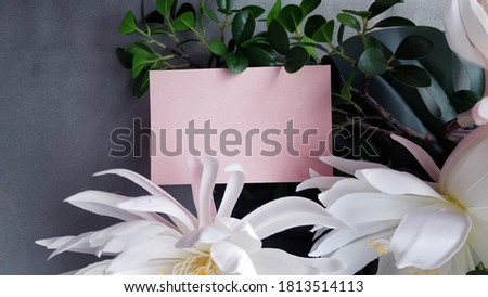 white flower and card mockup
