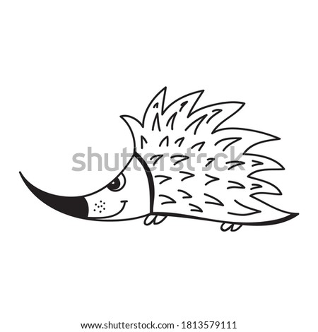 Cute cartoon hedgehog. Vector illustration
