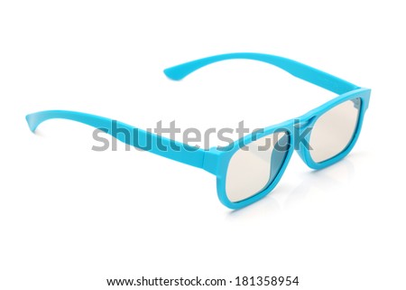 Pair of 3d polarized glasses for watching 3-d movies in cinema 