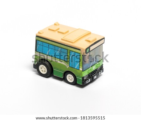 bus toy on white background