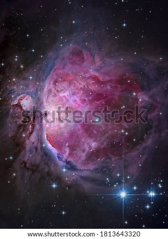 The Orion Nebula or Messier 42 is a nebula located The Orions constellation.