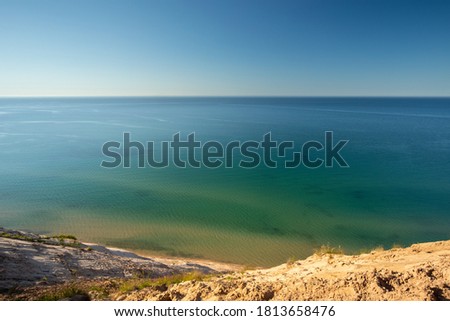 Log Slide at Pictured Rock National Lakeshore in sunny summer Michigan, beautiful Lake Superior