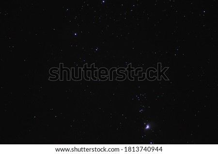 Orion constellation  and Orion Nebula in the night sky.