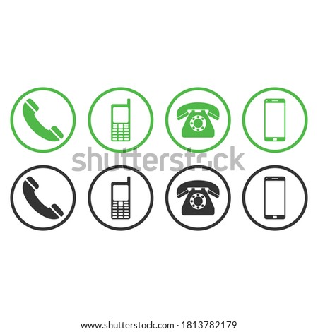 phone icon set, call icon vector symbol isolated illustration white background