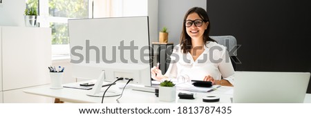 Accounting Bookkeeper Clerk Woman. Bank Advisor And Auditor Royalty-Free Stock Photo #1813787435