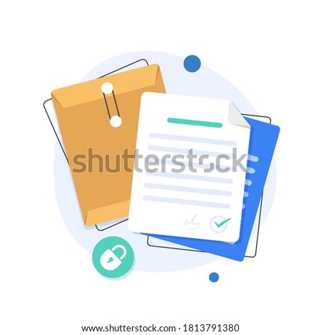 open folder icon,Folder with documents,Document protection concept,flat design icon vector illustration Royalty-Free Stock Photo #1813791380