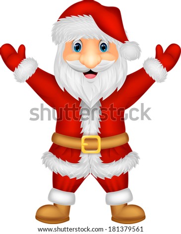Cute Santa cartoon waving hand