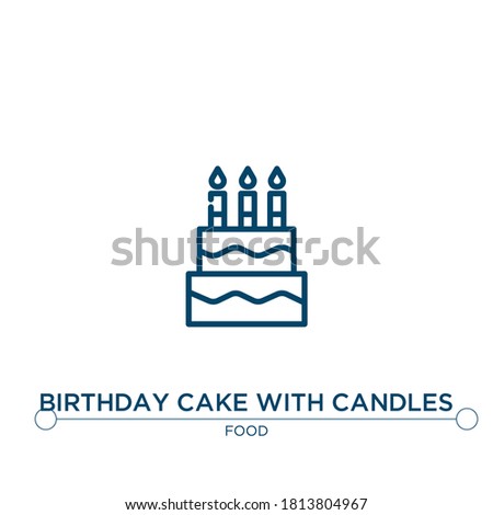 birthday cake with candles outline vector icon. simple element illustration. birthday cake with candles outline icon from editable food concept. can be used for web and mobile
