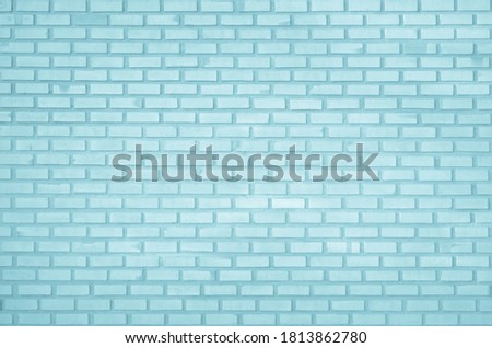 Empty Background wide Blue brick wall texture. Calm white tile square or stone pattern seamless, Mint Green limestone abstract toilet/Grid uneven interior clean. Bathroom & Subway design backdrop.