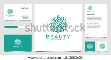 beauty flower logo design and business card