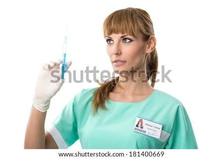 Beautiful nurse  with injection