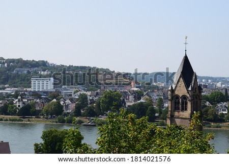 view across the Rhine and Koblenz city