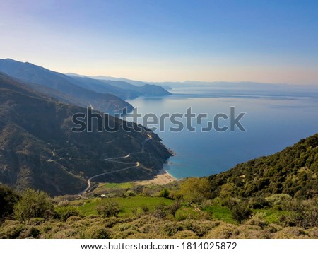         Aegean sea from Evia island in Greece                       