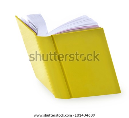 Open book isolated on white background Royalty-Free Stock Photo #181404689