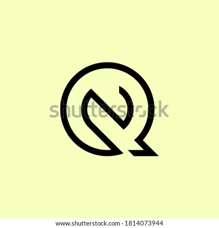 NQ logo. initial letter in line style design