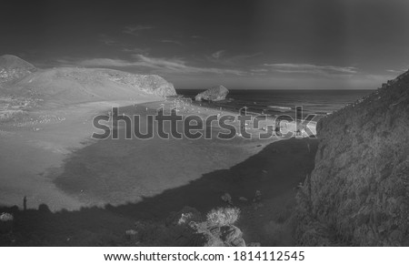 Infrared photography: Panoramic view of Monsul beach