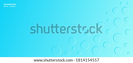 Vector abstract geometric banner. Blue circles with a 3D effect, similar to water drops on a gradient background. Place for your text. Copyspace.