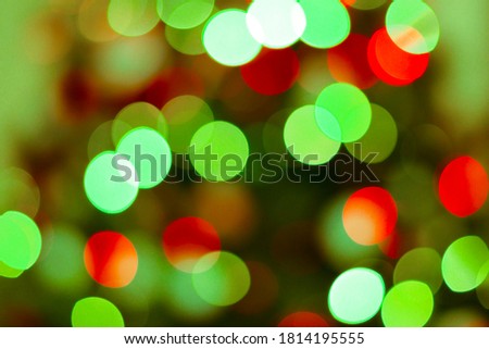 Christmas Background color bokeh lights red green