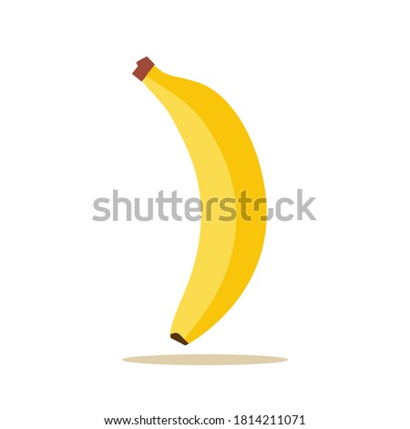 Banana vector cartoon isolated icon. Flat banana logo clipart object fruit bunch