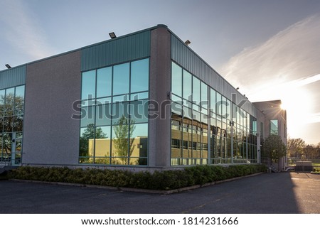 A part of the exterior facade of a generic small building Royalty-Free Stock Photo #1814231666