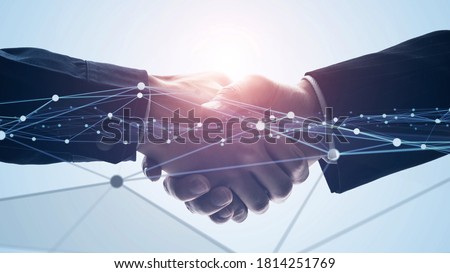 Business network concept. Shaking hands. Teamwork. Human resources. *Video version available in my portfolio. Royalty-Free Stock Photo #1814251769