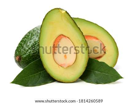 Avocado on a white background