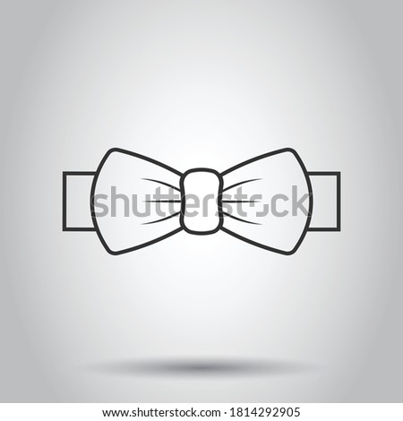 Tie bow icon in flat style. Bowtie vector illustration on white isolated background. Butterfly business concept.