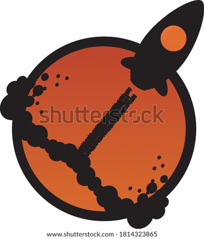 Rocket launch icon.vector illustration  of business product on a market. eps10. simple vintage of business.
