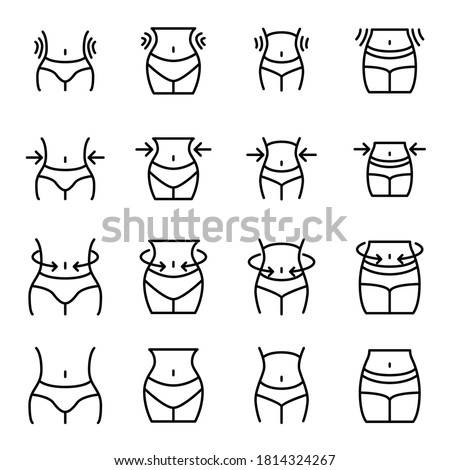 Vector line icons collection of weight loss. Vector outline pictograms isolated on a white background. Line icons collection for web apps and mobile concept. Premium quality symbols Royalty-Free Stock Photo #1814324267