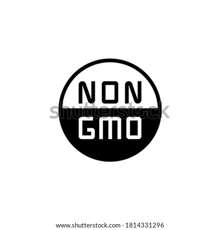 Non GMO Icon in black flat glyph, filled style isolated on white background