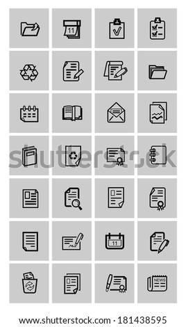vector document icons set