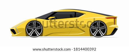Sports car icon in flat style. Side view of the supercar isolated on white background. Royalty-Free Stock Photo #1814400392