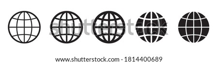 Globe vector icons collection in simple design