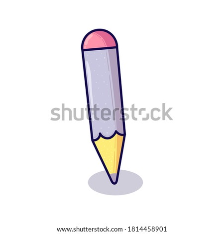 Vector illustration of a pencil in cute style. Suitable for educational products designs.