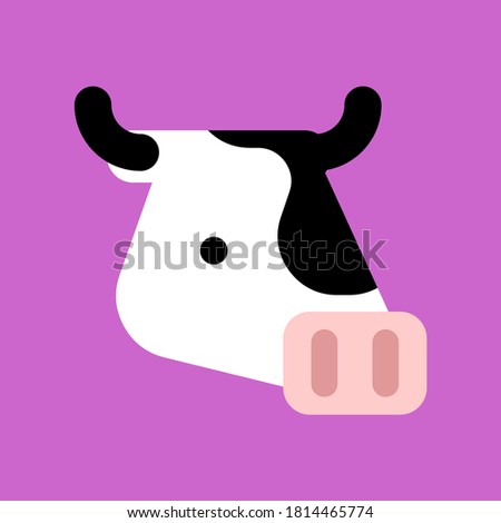 Cartoon cow face isolated. Animal beef head vector illustration