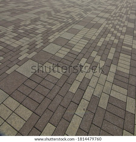 Perspective pattern of concrete brick pavement road

