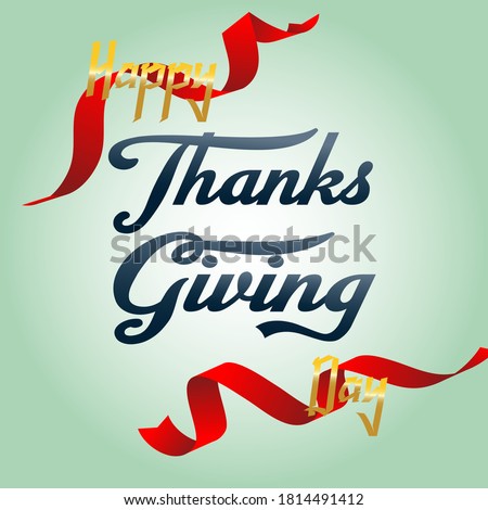 Happy thanksgiving lettering design Free Vector
