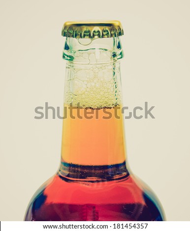 Vintage retro looking Beer bottle neck isolated over white