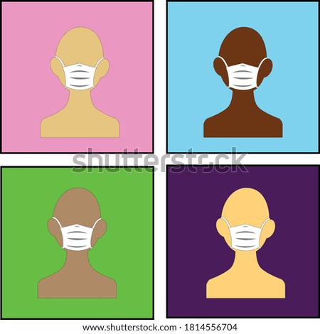 Illustration vector graphic of people in face mask