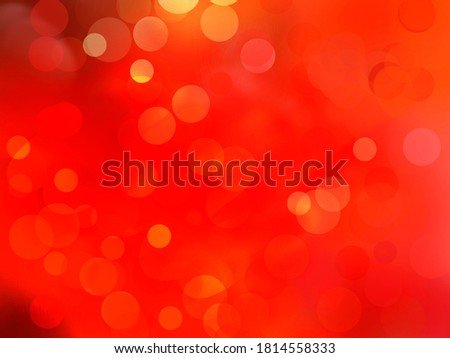 Bright red-orange background with bokeh. Abstract christmas background