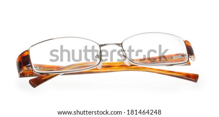 Woman glasses isolated on white with reflection