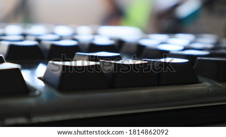 
keyboard keys close-up side view