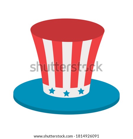 American top hat icon over white background, flat style, vector illustration