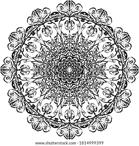 Flower Mandalas. Vintage decorative elements. Oriental pattern, vector illustration. Islam, Arabic, Indian, turkish, pakistan, chinese, mystic, ottoman motifs. Coloring book page mandala