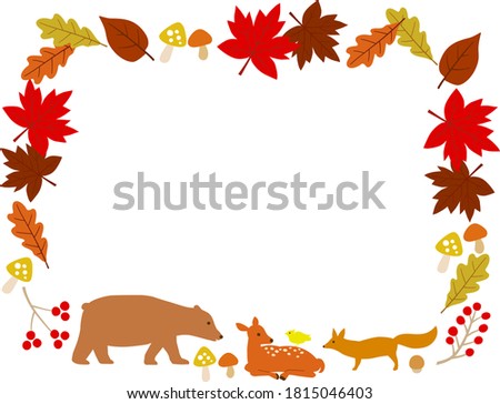 Autumn leaves and animal frame